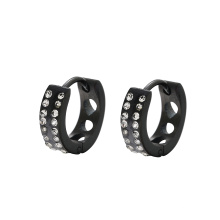 E-355 Xuping negro pistola de color de joyería de diamantes de imitación de moda pendientes de aro para las mujeres